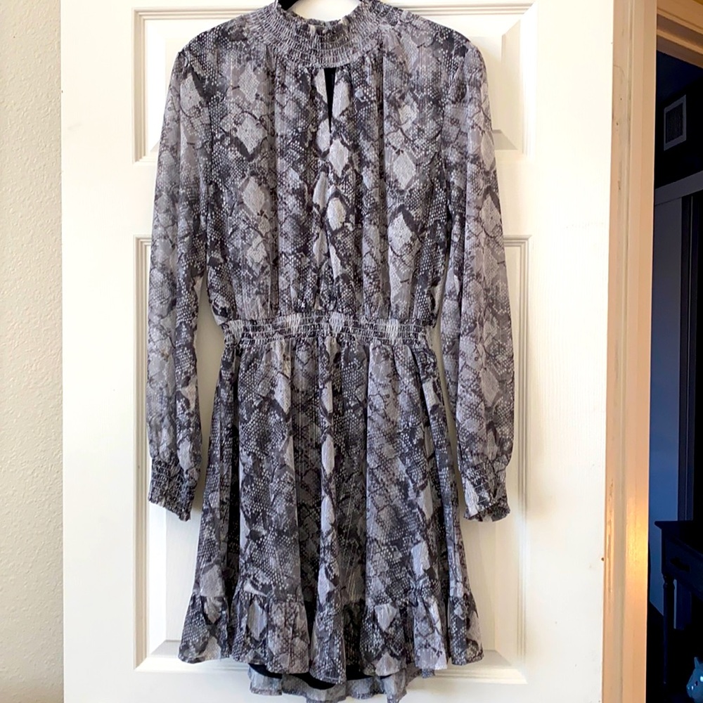 Women’s Grey Snakeskin Print dress